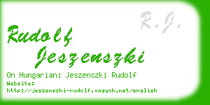 rudolf jeszenszki business card